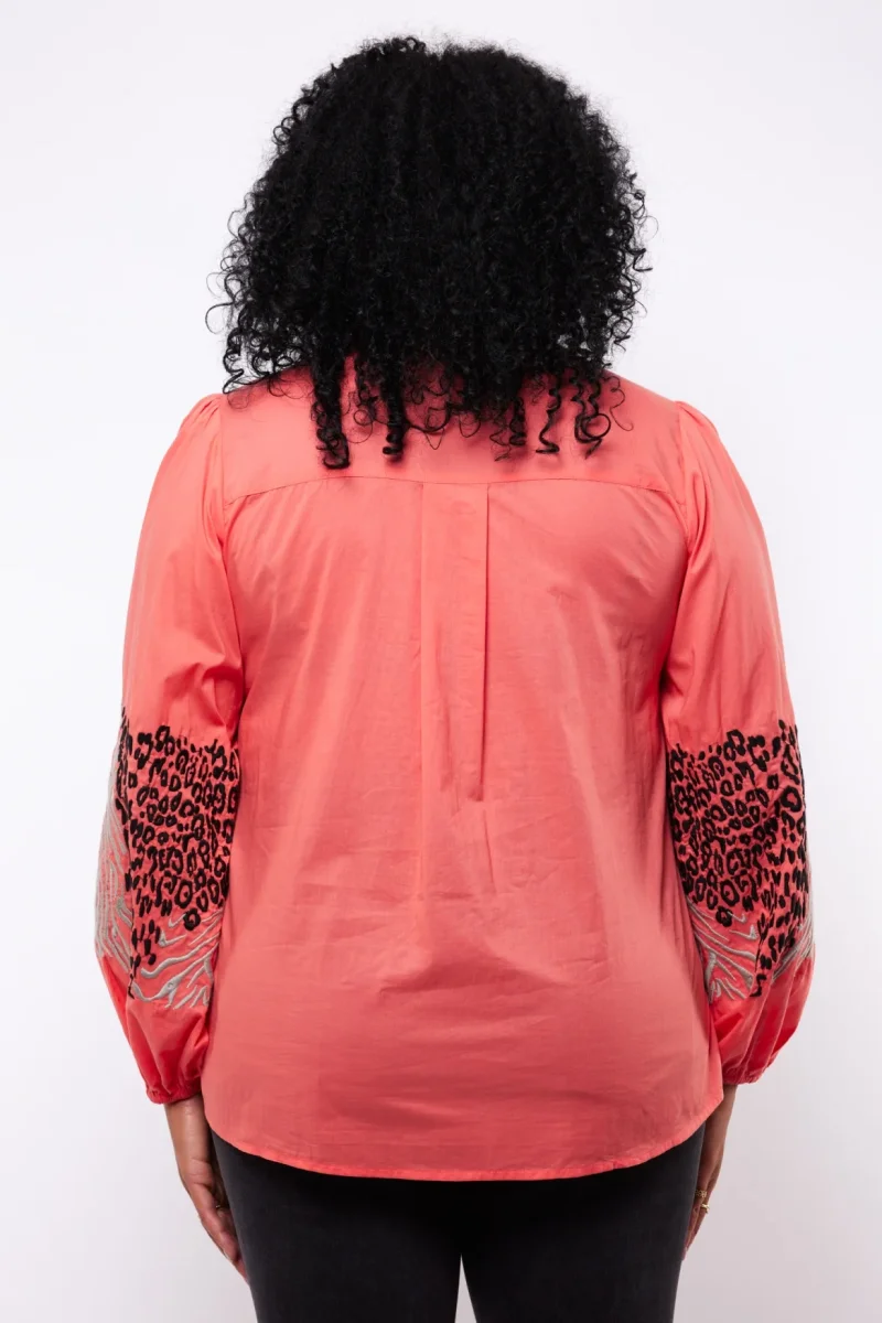 Elissa blouse | Spicy Coral - Afbeelding 3
