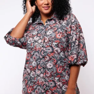 Caroline tuniek | Spicy Coral/Gray