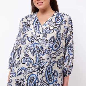 Briony blouse | Sand/Light Indigo