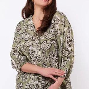 Briony blouse | Mystic Green/Offwhite