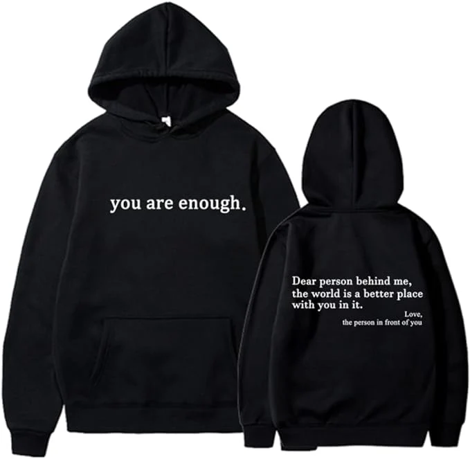 Casual Unisex Hoodie Met Statement Print en Lange Mouwen - Afbeelding 3