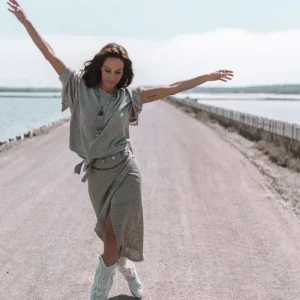 Eve Knitted Wrap Skirt Tender Taupe