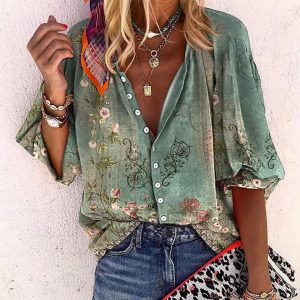 Ayla - Boho Bloemen Blouse voor Dames