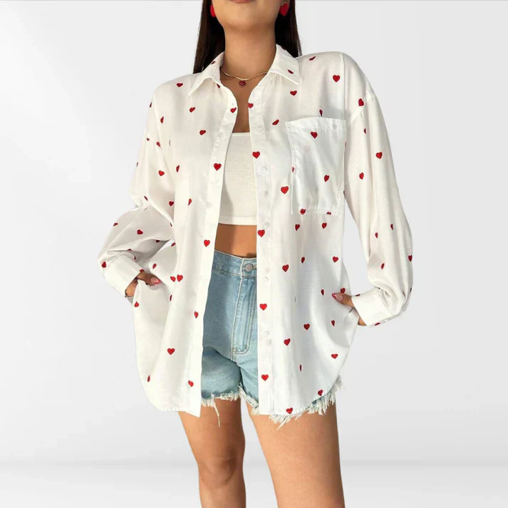 Carlita - Oversized blouse met hartjes - Afbeelding 5