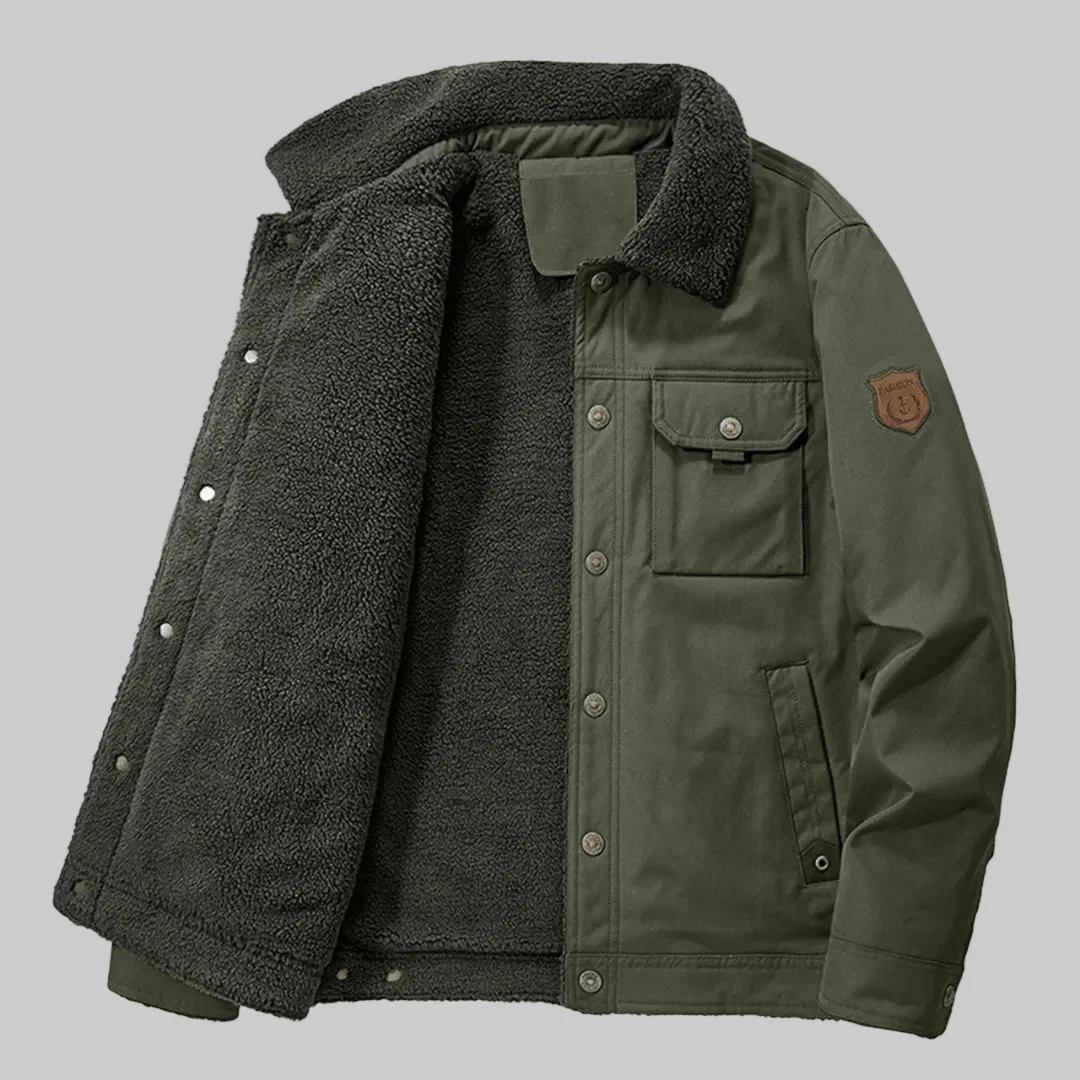 Heren Outdoor Jas – Regular Fit – Gevoerd met Multi-pocket