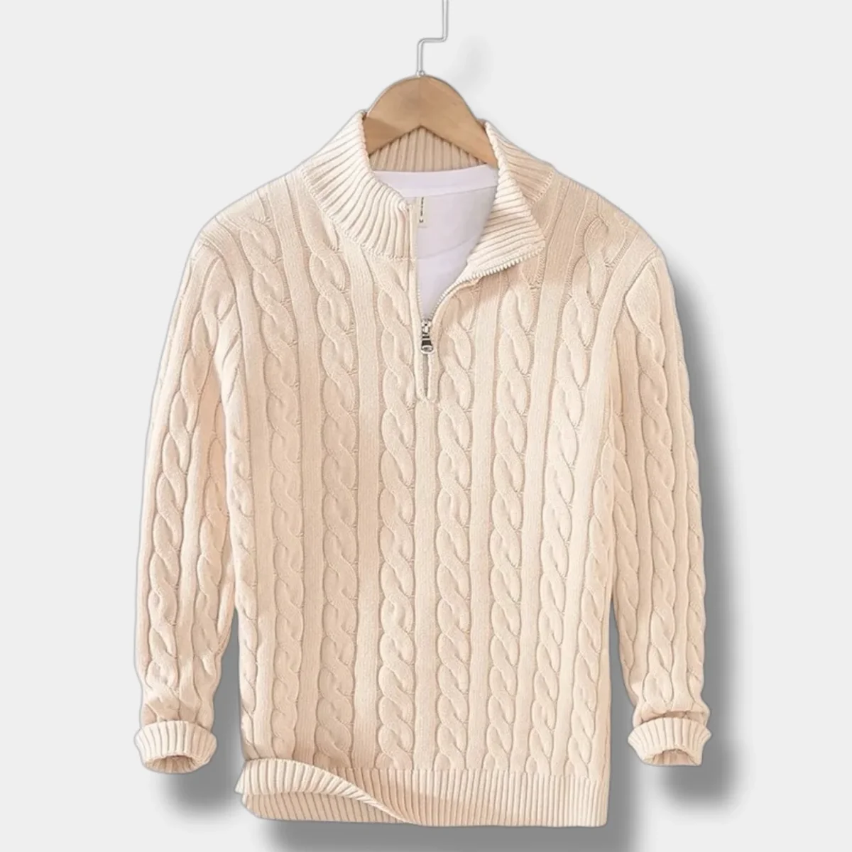 Heren Trui – Regular Fit – Half-Zip met Jacquard Structuur voor Dagelijks Gebruik - Afbeelding 5