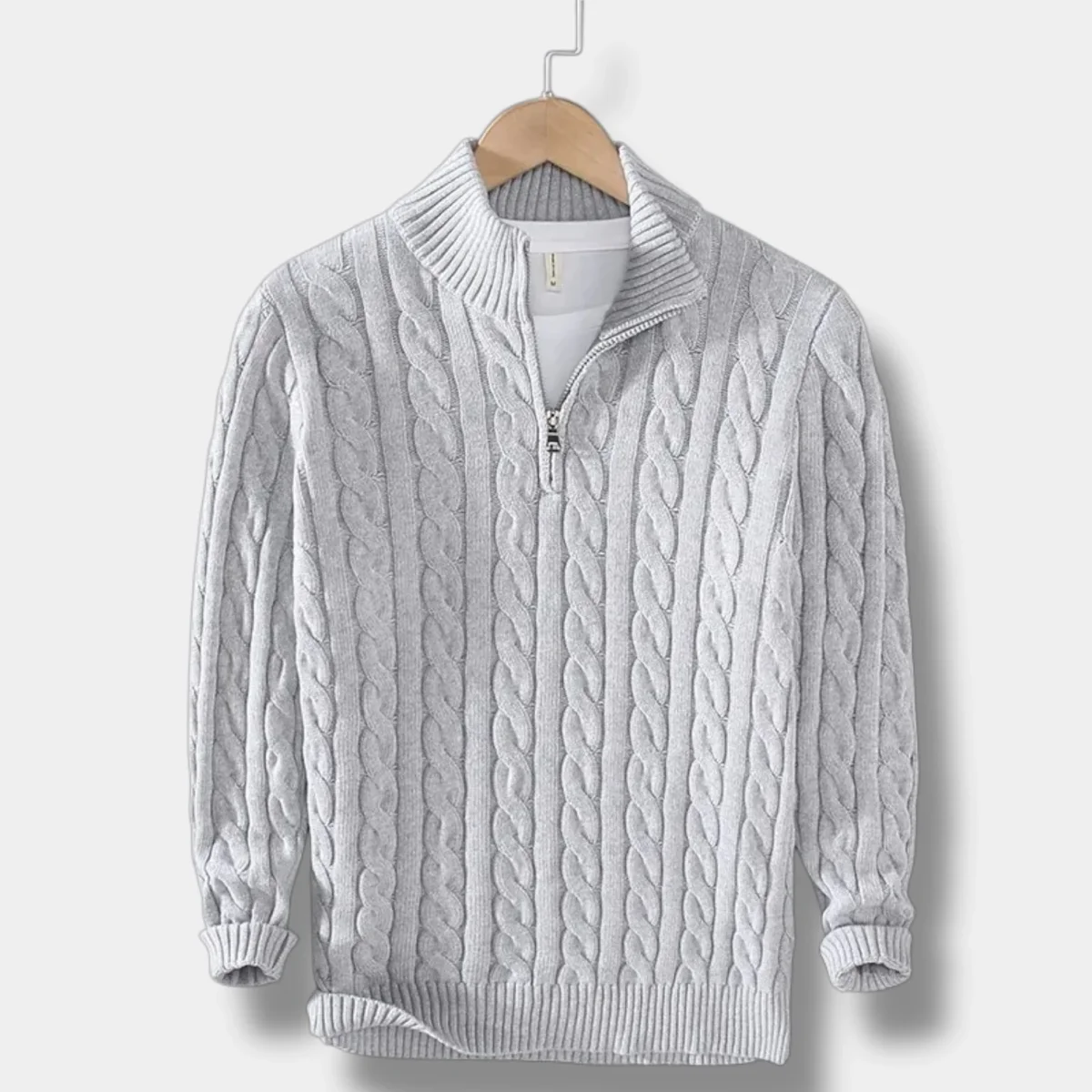 Heren Trui – Regular Fit – Half-Zip met Jacquard Structuur voor Dagelijks Gebruik - Afbeelding 9