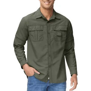 Heren Outdoor Shirt – Afritsbare Mouwen – Sneldrogend Ontwerp