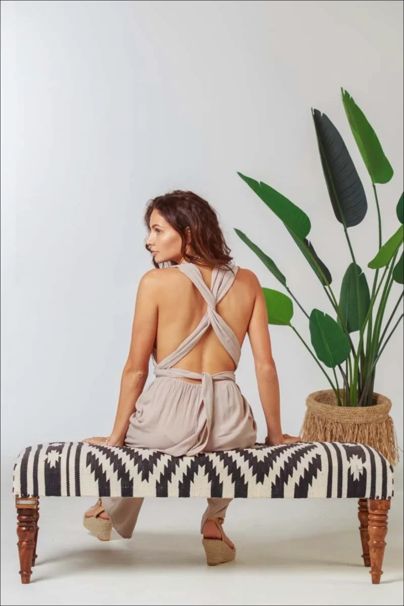 Catania Halter Jumpsuit Beige - Afbeelding 2