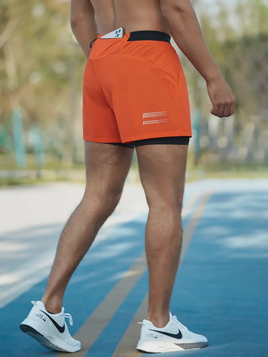 Liam Men's 2-in-1 Hardloop Short met Telefoonvak voor Ultiem Comfort en Bewegingsvrijheid - Afbeelding 8
