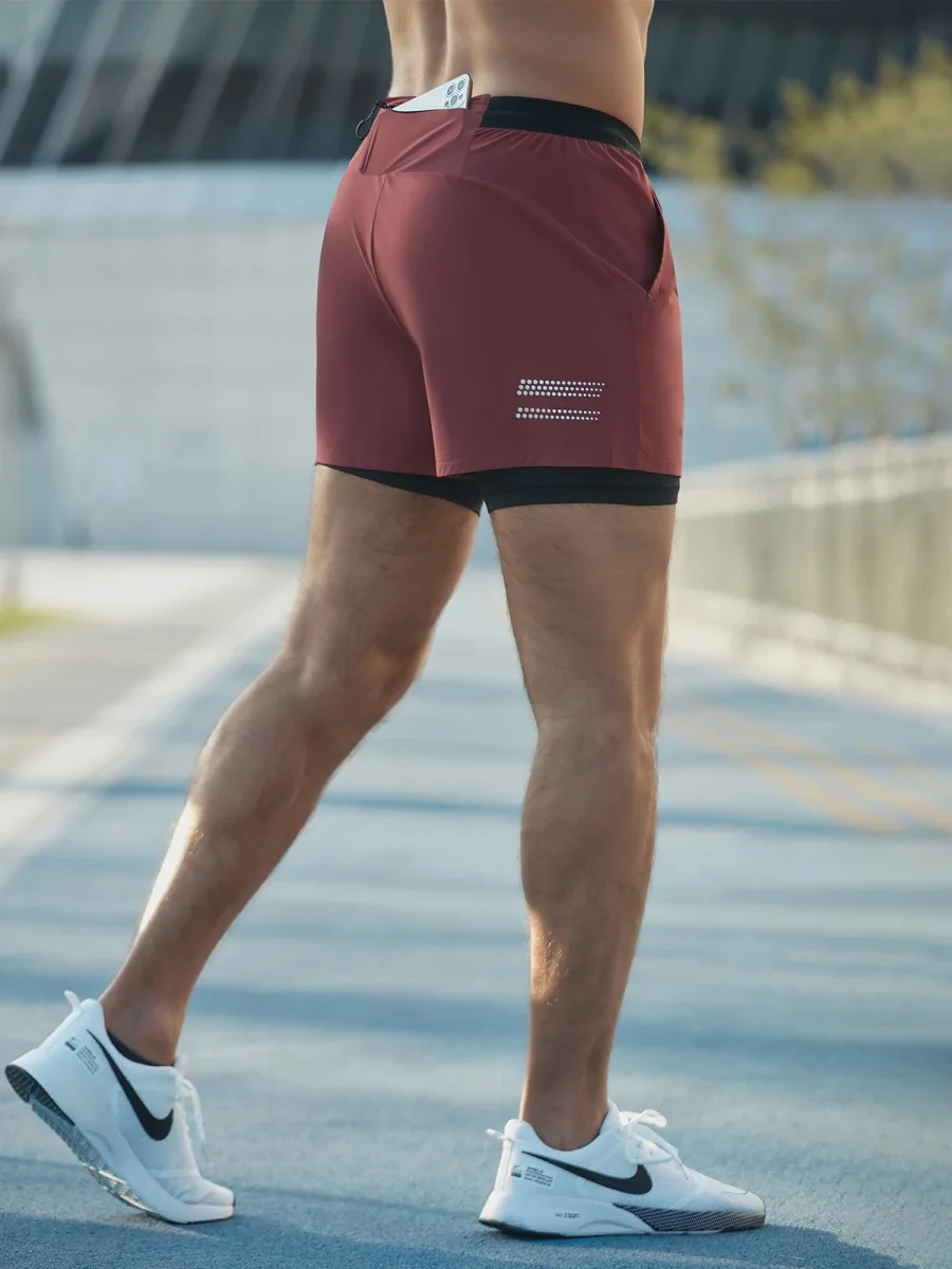 Liam Men's 2-in-1 Hardloop Short met Telefoonvak voor Ultiem Comfort en Bewegingsvrijheid - Afbeelding 7