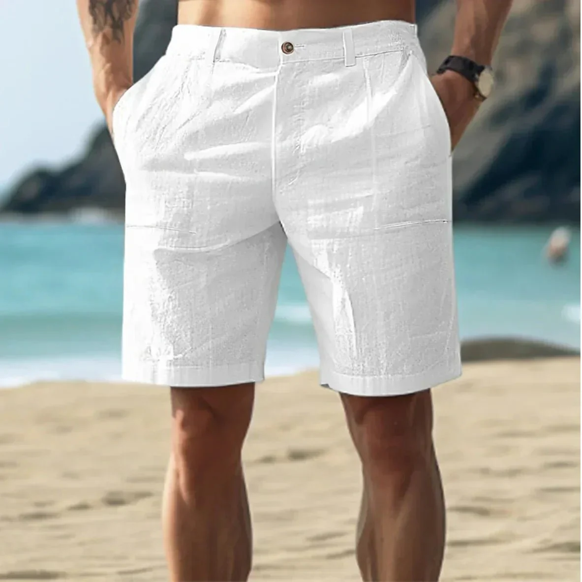 Mode Outlet | Zomerse Linnen Korte Broek – Licht & Comfortabel - Afbeelding 2