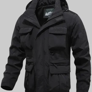 Heren Outdoor Jas – Regular Fit – Multi-pocket met Opstaande Kraag