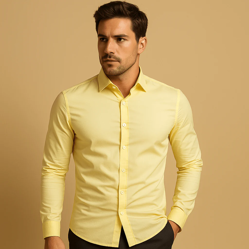 Slim Fit Heren Overhemd met Turndown-Kraag | Modern & Verzorgd - Afbeelding 5