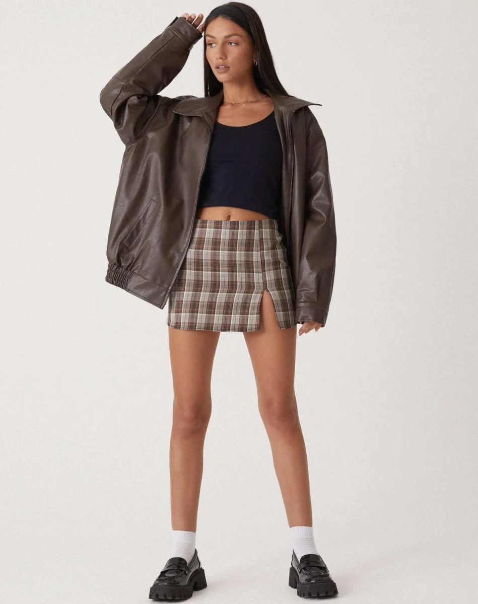 Oversized Leren Jack dames met rits